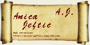 Anica Jeftić vizit kartica